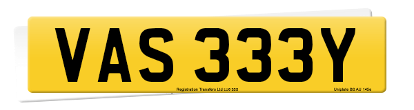 Registration number VAS 333Y